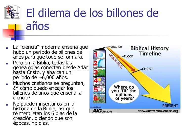 El dilema de los billones de años La “ciencia” moderna enseña que