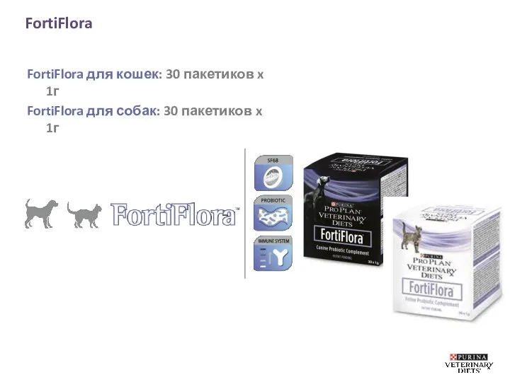 FortiFlora FortiFlora для кошек: 30 пакетиков x 1г FortiFlora для собак: 30 пакетиков x 1г