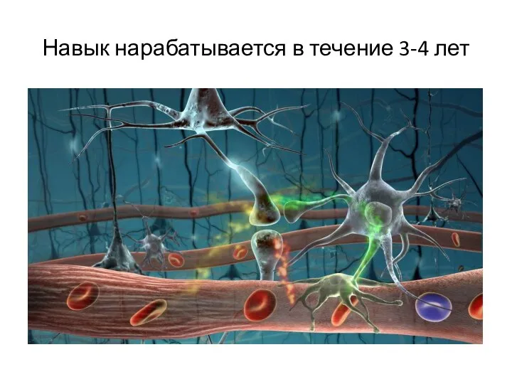 Навык нарабатывается в течение 3-4 лет