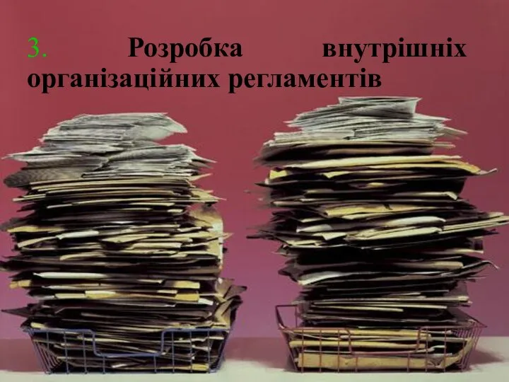 3. Розробка внутрішніх організаційних регламентів