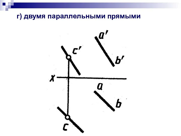 г) двумя параллельными прямыми