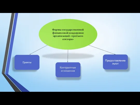 Формы государственной финансовой поддержки организаций «третьего сектора» Гранты Предоставление льгот