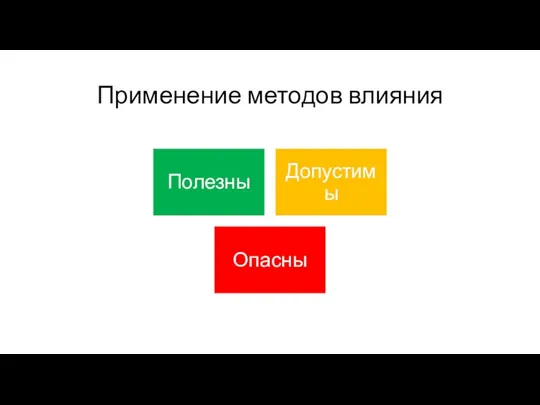 Применение методов влияния