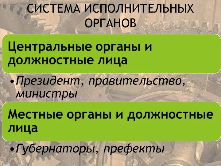 СИСТЕМА ИСПОЛНИТЕЛЬНЫХ ОРГАНОВ