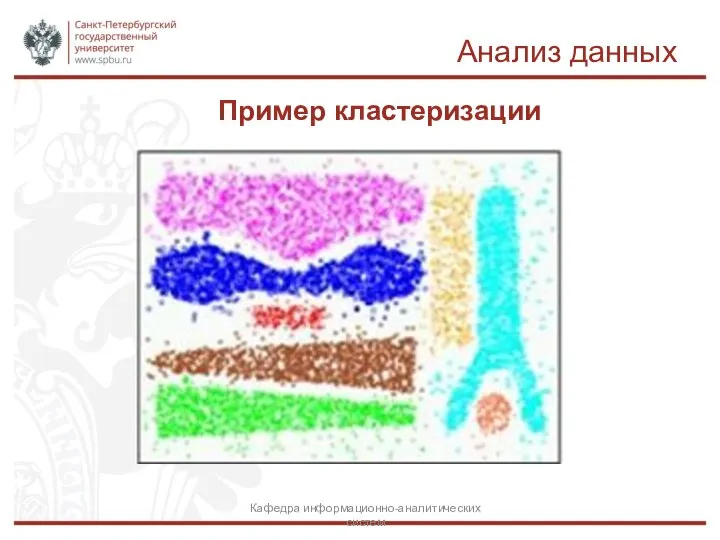 Анализ данных Пример кластеризации Кафедра информационно-аналитических систем