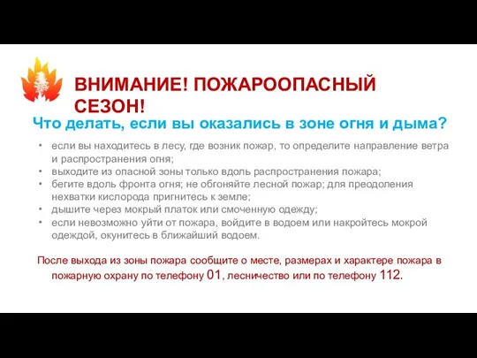 ВНИМАНИЕ! ПОЖАРООПАСНЫЙ СЕЗОН! Что делать, если вы оказались в зоне огня и