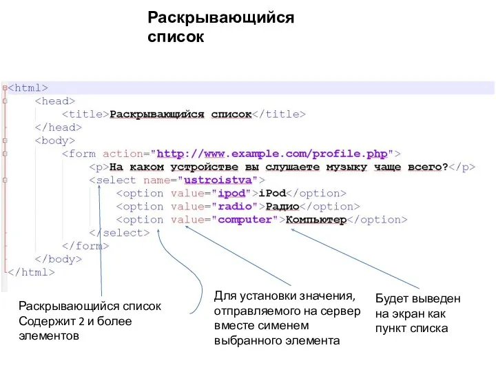 Раскрывающийся список