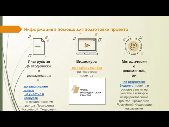 Информация в помощь для подготовки проекта Инструкция (методические рекомендации) по заполнению заявки