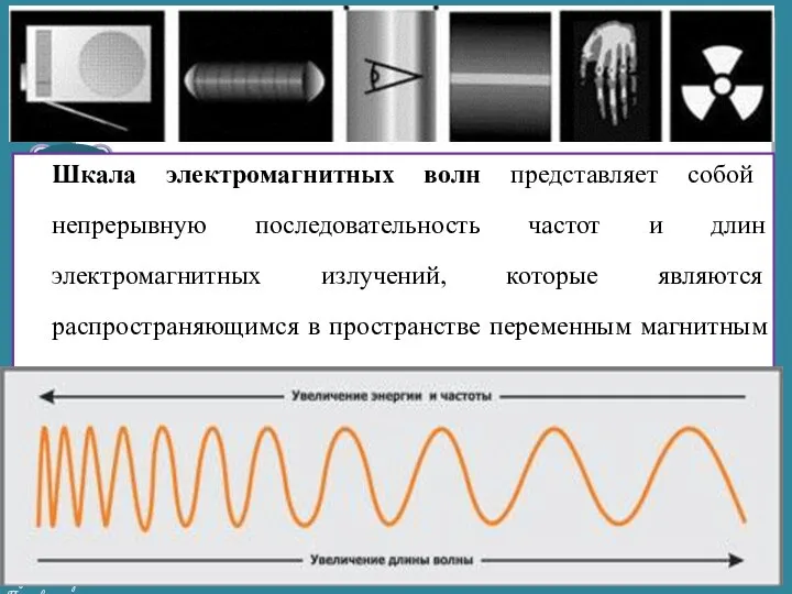 Шкала электромагнитных волн представляет собой непрерывную последовательность частот и длин электромагнитных излучений,