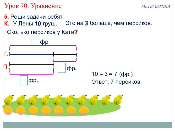 5. Реши задачи ребят. К. У Кати 4 тетради. Это на 5