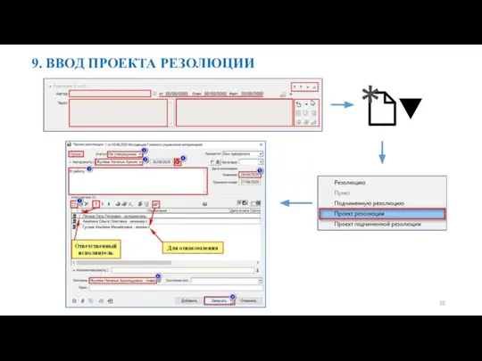 9. ВВОД ПРОЕКТА РЕЗОЛЮЦИИ