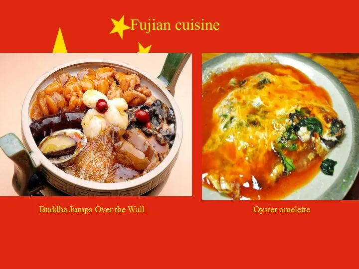 Fujian cuisine Buddha Jumps Over the Wall Oyster omelette