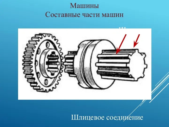 Машины Составные части машин Шлицевое соединение Шлицы