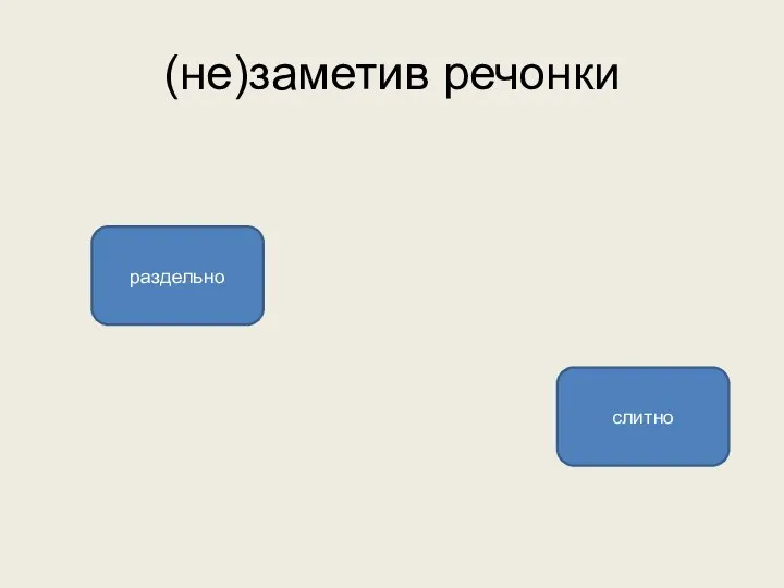 (не)заметив речонки раздельно слитно