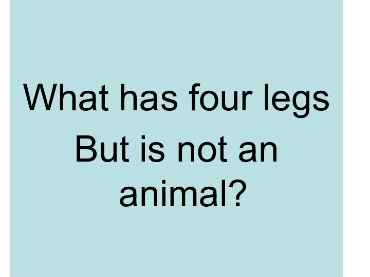 What has four legs But is not an animal?