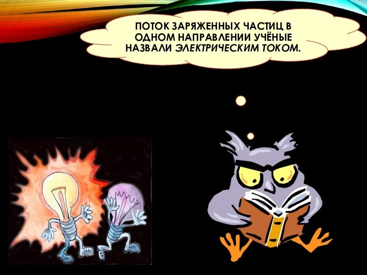 ПОТОК ЗАРЯЖЕННЫХ ЧАСТИЦ В ОДНОМ НАПРАВЛЕНИИ УЧЁНЫЕ НАЗВАЛИ ЭЛЕКТРИЧЕСКИМ ТОКОМ.