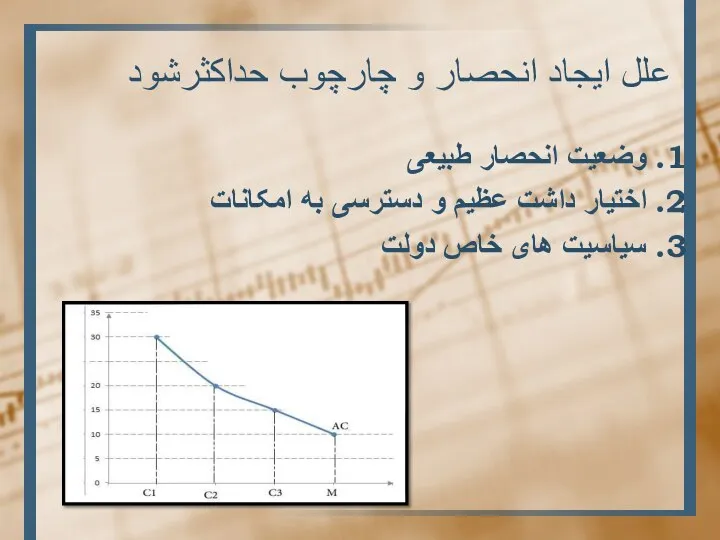 علل ایجاد انحصار و چارچوب حداکثرشود وضعیت انحصار طبیعی اختیار داشت عظیم