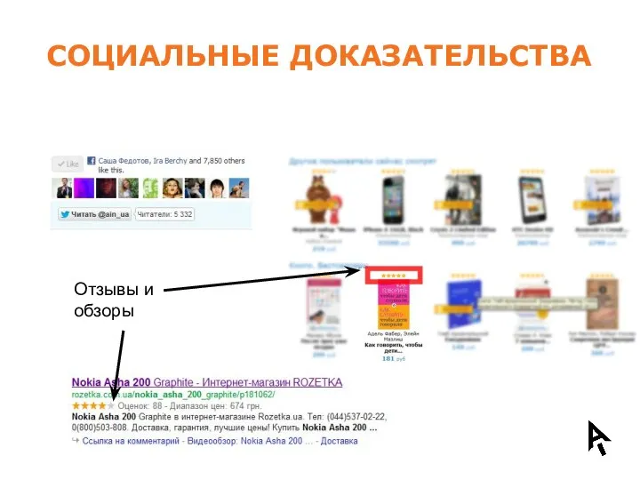 Отзывы и обзоры СОЦИАЛЬНЫЕ ДОКАЗАТЕЛЬСТВА