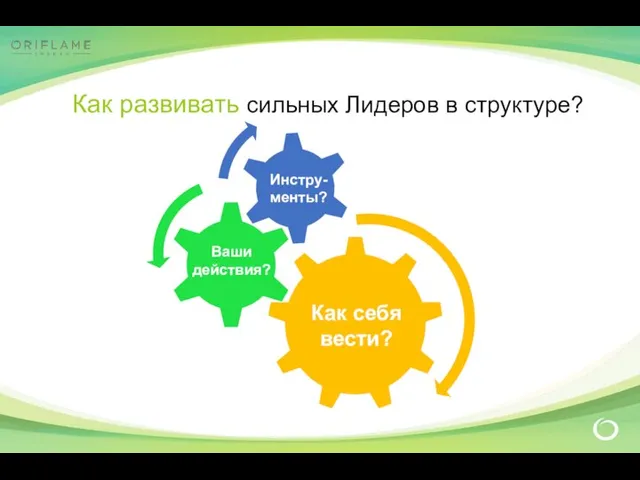 Как развивать сильных Лидеров в структуре? Как себя вести? Ваши действия? Инстру- менты?