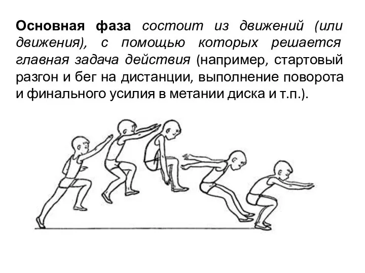 Основная фаза состоит из движений (или движения), с помощью которых решается главная