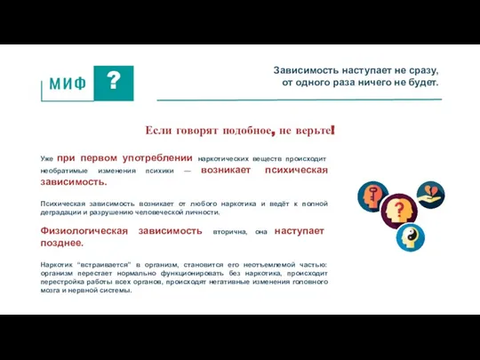 Зависимость наступает не сразу, от одного раза ничего не будет. Если говорят