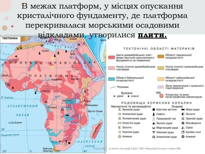 В межах платформ, у місцях опускання кристалічного фундаменту, де платформа перекривалася морськими