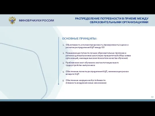 МИНОБРНАУКИ РОССИИ РАСПРЕДЕЛЕНИЕ ПОТРЕБНОСТИ В ПРИЕМЕ МЕЖДУ ОБРАЗОВАТЕЛЬНЫМИ ОРГАНИЗАЦИЯМИ 1. Объективность и