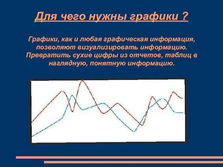 Для чего нужны графики ? Графики, как и любая графическая информация, позволяют