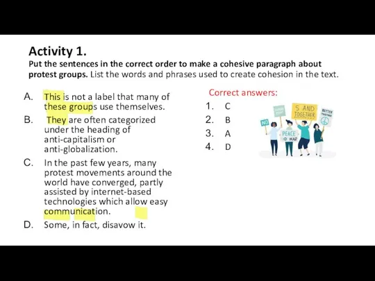 Activity 1. Put the sentences in the correct order to make a