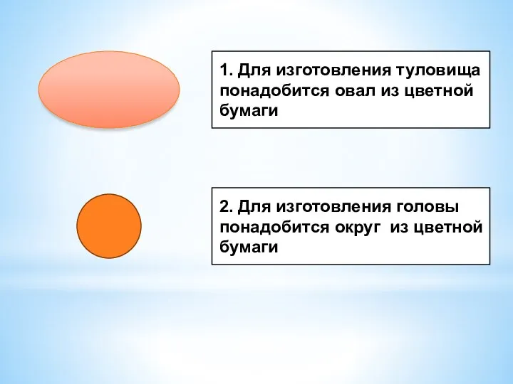 1. Для изготовления туловища понадобится овал из цветной бумаги 2. Для изготовления