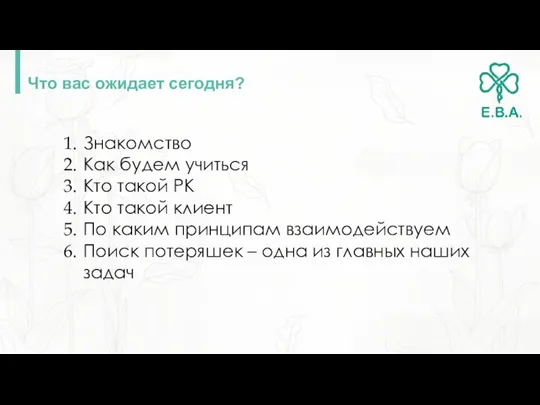 Что вас ожидает сегодня? Знакомство Как будем учиться Кто такой РК Кто