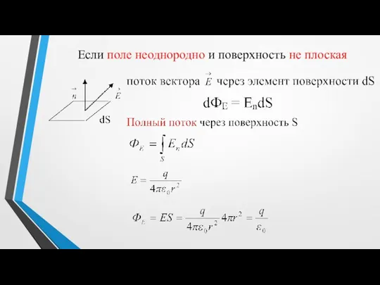 Если поле неоднородно и поверхность не плоская