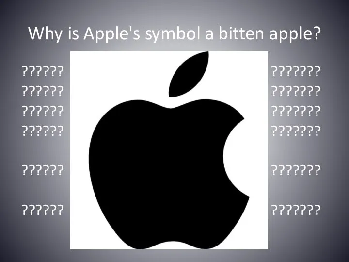 Why is Apple's symbol a bitten apple? ?????? ??????? ?????? ??????? ??????