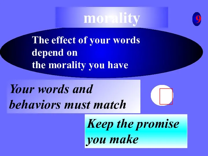 The effect of your words depend on the morality you have Your