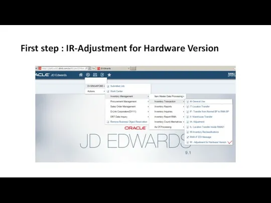 First step : IR-Adjustment for Hardware Version