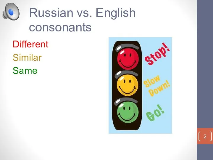 Russian vs. English consonants Different Similar Same