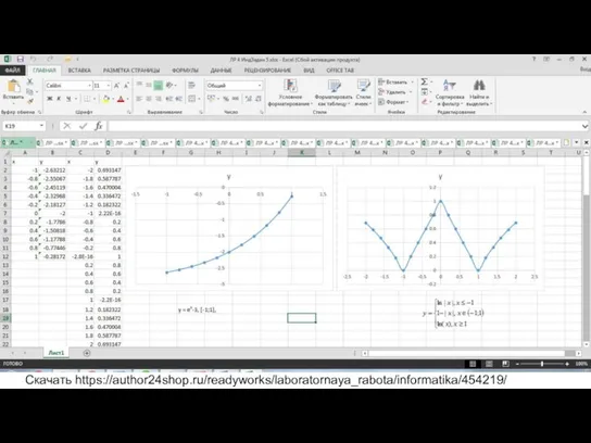 Постройте графики функций. y = ex-3, [-1;1], Скачать https://author24shop.ru/readyworks/laboratornaya_rabota/informatika/454219/