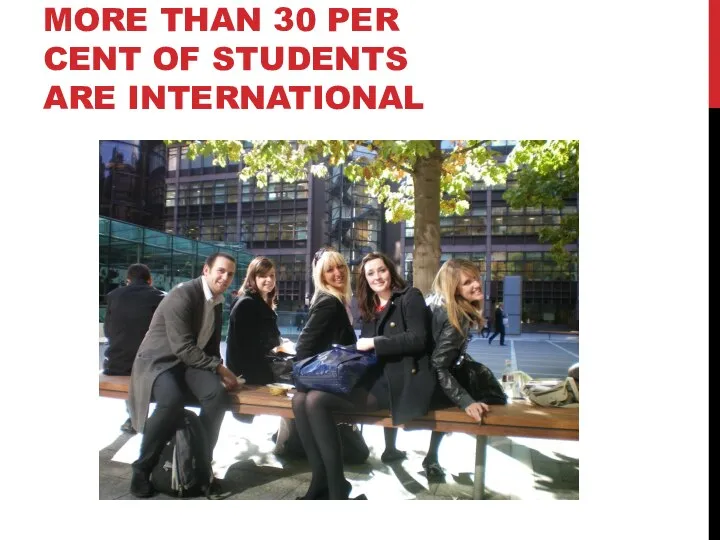 MORE THAN 30 PER CENT OF STUDENTS ARE INTERNATIONAL