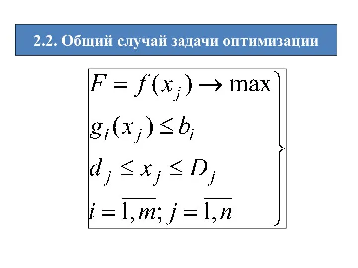 2.2. Общий случай задачи оптимизации