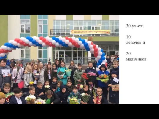 30 уч-ся: 10 девочек и 20 мальчиков