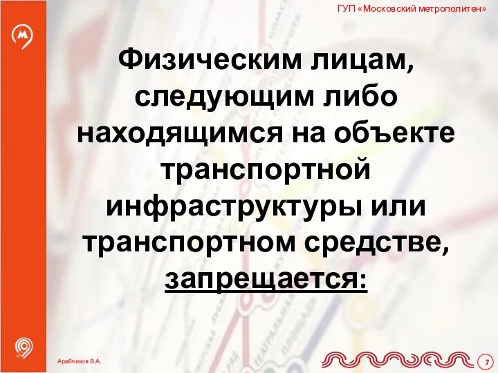 Физическим лицам, следующим либо находящимся на объекте транспортной инфраструктуры или транспортном средстве, запрещается: