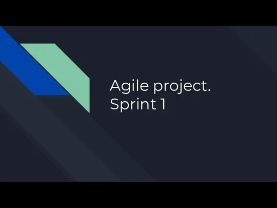 Agile project. Sprint 1
