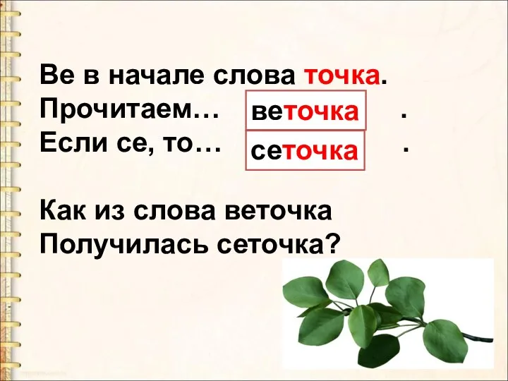 Be в начале слова точка. Прочитаем… . Если се, то… . Как