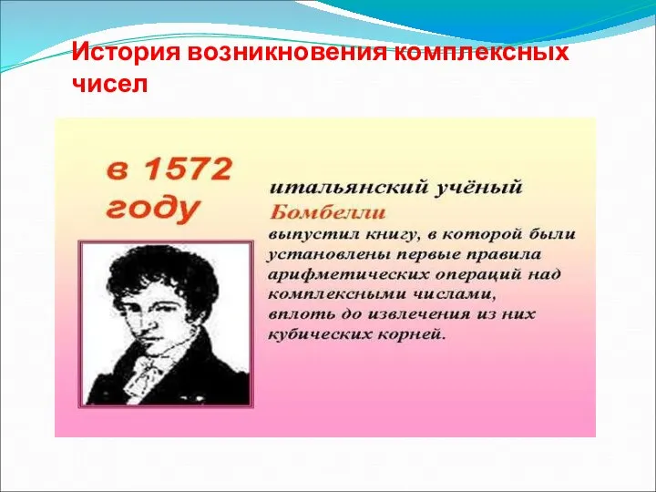 История возникновения комплексных чисел