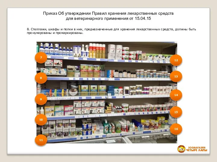 Приказ Об утверждении Правил хранения лекарственных средств для ветеринарного применения от 15.04.15