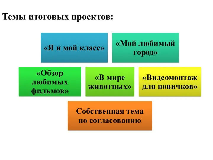 Темы итоговых проектов: