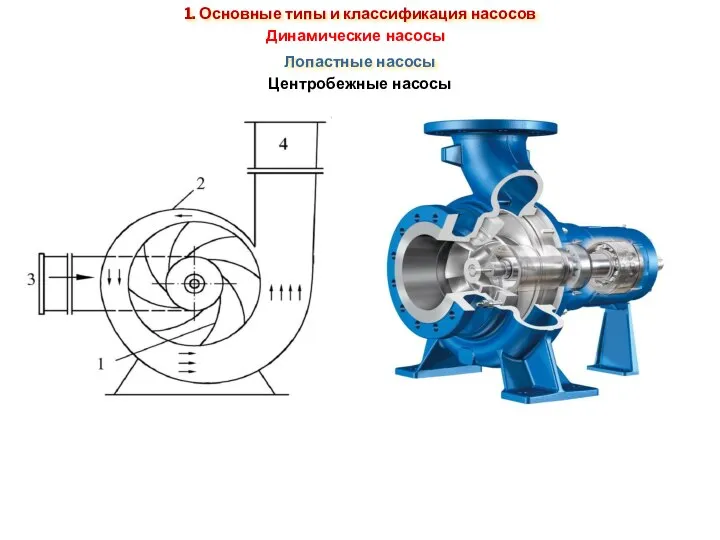 1. Основные типы и классификация насосов Лопастные насосы Центробежные насосы Динамические насосы