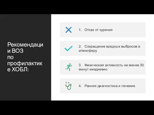 Рекомендации ВОЗ по профилактике ХОБЛ: