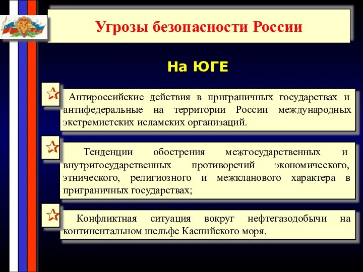 Угрозы безопасности России На ЮГЕ