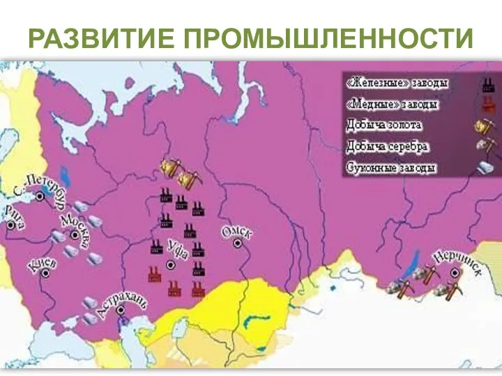 РАЗВИТИЕ ПРОМЫШЛЕННОСТИ Во второй половине XVIII века Россия стала крупнейшим производителем и